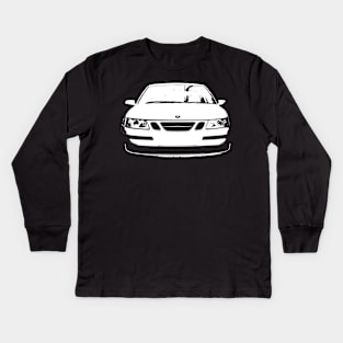 Saab 9-3 1st generation classic car transparent/white monoblock Kids Long Sleeve T-Shirt